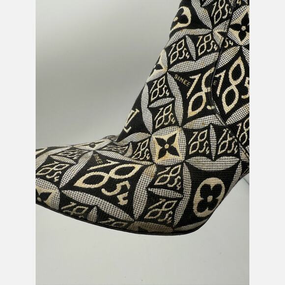 Louis Vuitton 1854 Monogram Ankle Heeled Boots *SIZE 39*2020 Collection - Picture 8 of 10